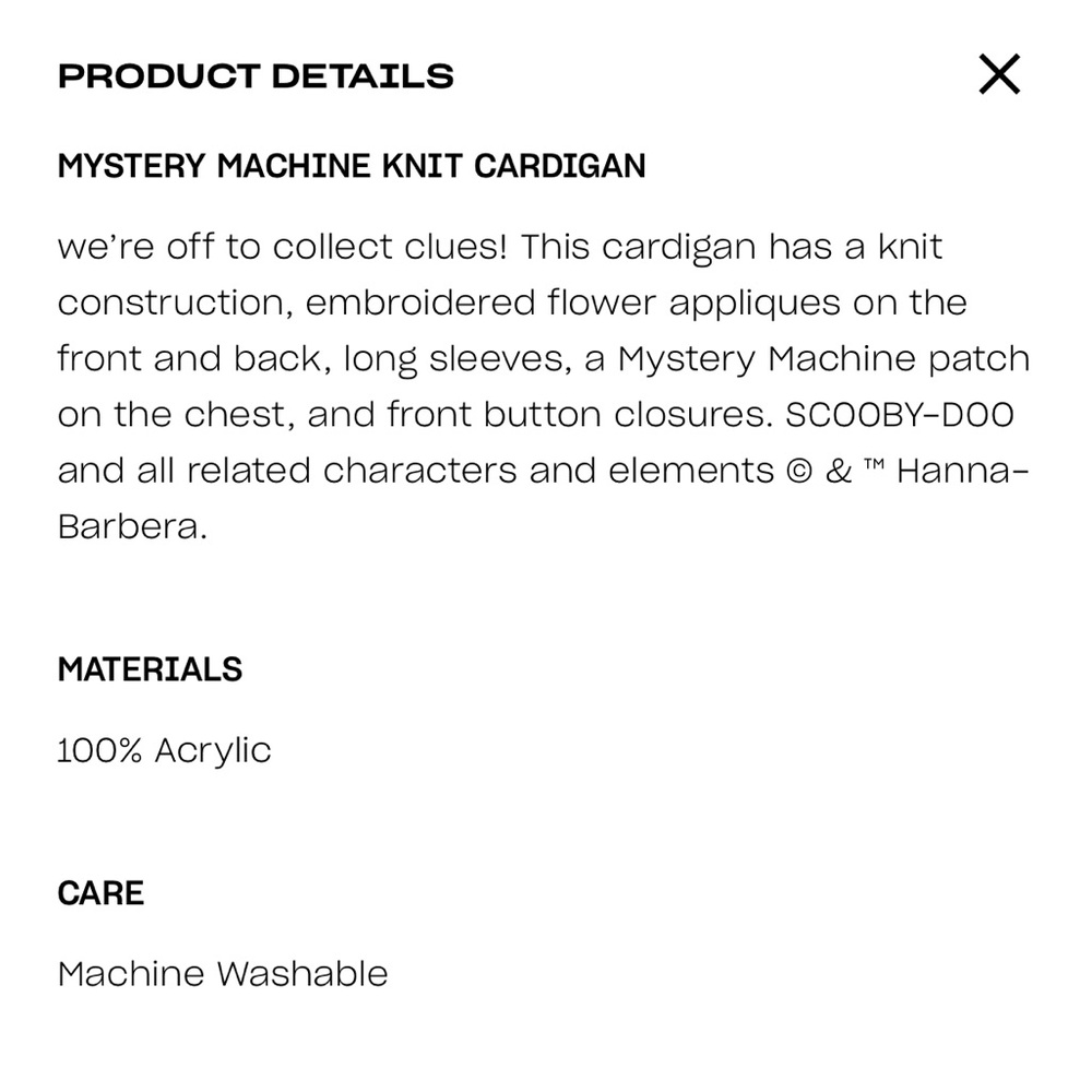 New Dolls Kill Hanna Barbera Mystery Machine Embroider Cardigan Sweater Top XXS - Picture 10 of 11